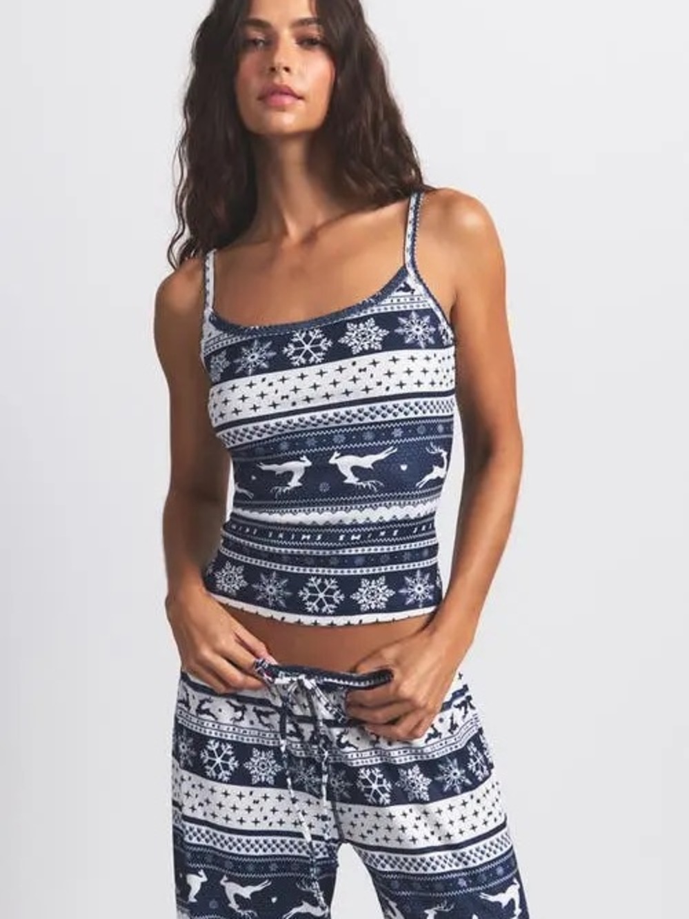 SKIMS LOGO PLUSH POINTELLE CAMI NAVY
DEER FAIR ISLE  Size XL